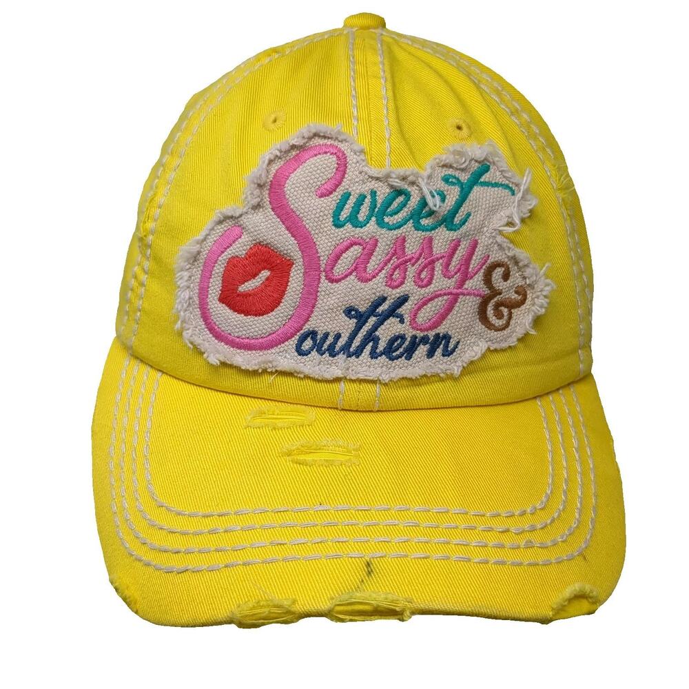 KBETHOS Sweet Sassy Southern Yellow Baseball Cap OS Strapback Hat Distressed
